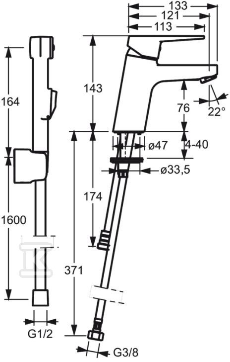 TWISTA Washbasin mixer with fixed - 3812F