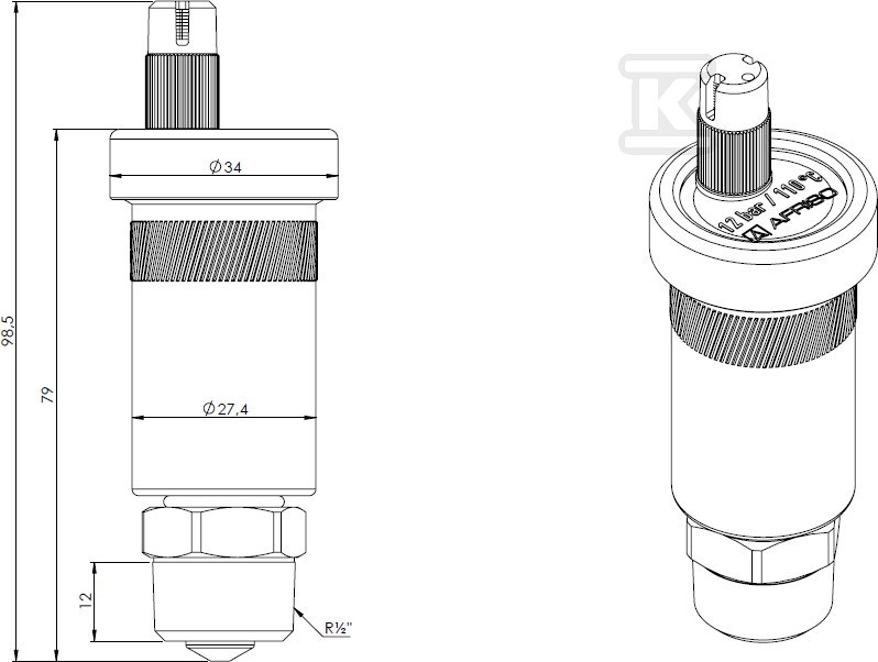 Automatic air vent, vertical PrimoVent - 7773510