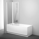 Straight bathtub screen CVS2-100 L white Transparent