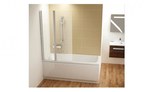 Bath screen CVS2-100 left - gloss + glass transparent