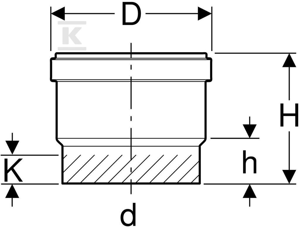 PE socket with a d50 gasket - 361.779.16.3