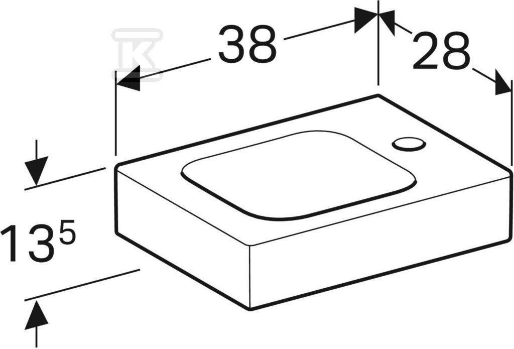 iCon kompaktni umivaonik, 38 cm, sa - 124736000