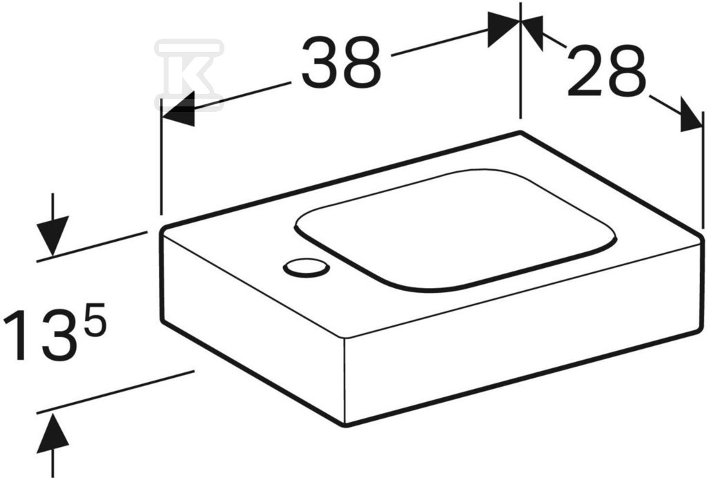 iCon kompaktni umivaonik, 38 cm, sa - 124836000