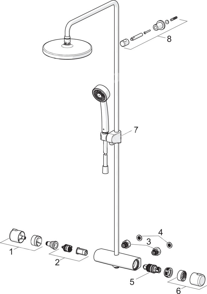 Bateria prysznicowa Nova, - 7402-33