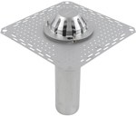 Gravity roof drain Ø110 mm with a stainless steel collar for bituminous roofing felt