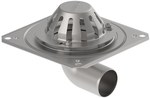 Gravity roof drain Ø75 mm with a stainless steel collar for a single insulation layer, horizontal outflow