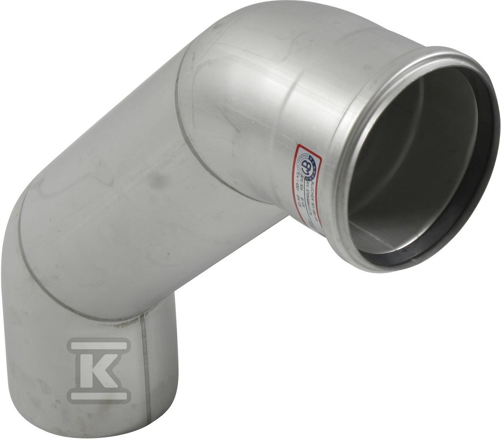 87.5 ° Large radius elbow Ø125 mm - 821.090.125