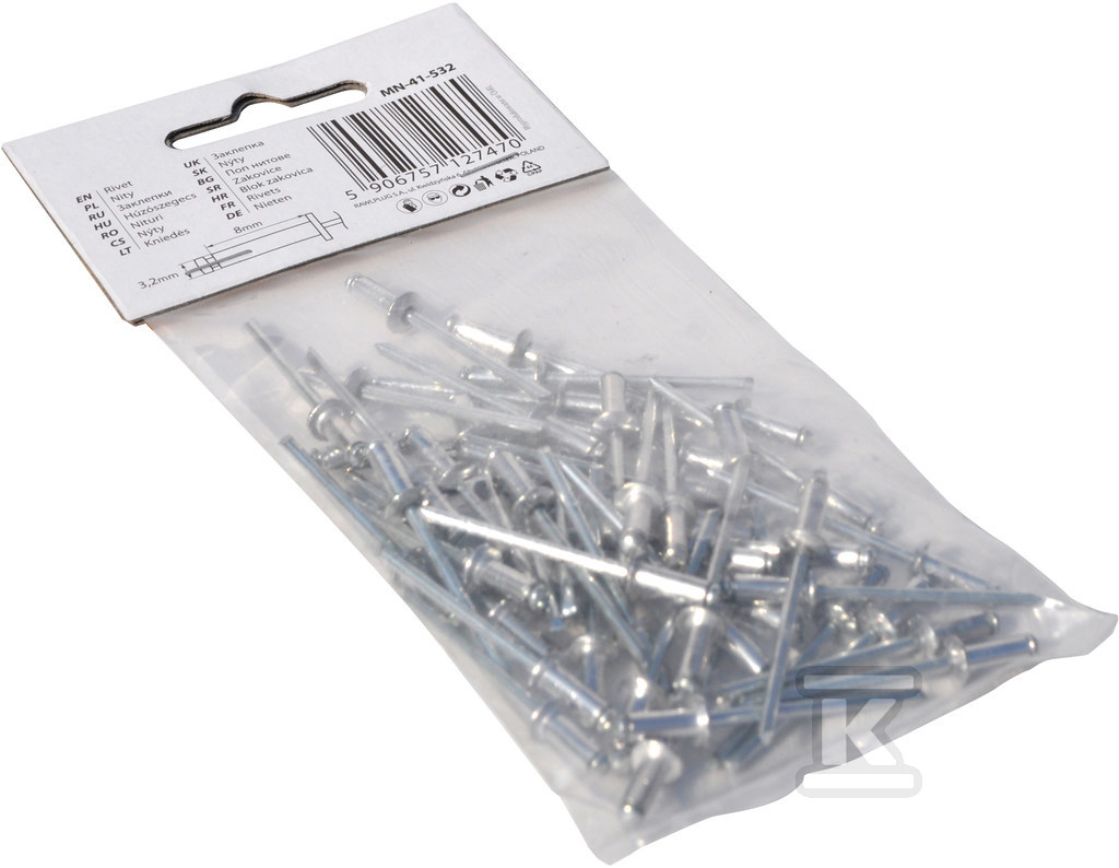 3.2x8 mm rivets 50 pcs. - MN-41-532