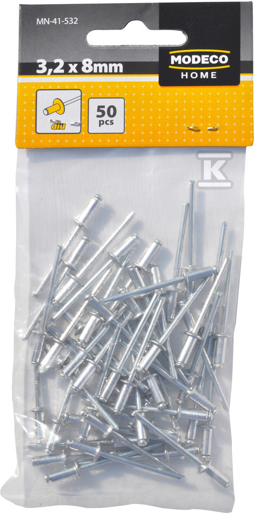 3.2x8 mm rivets 50 pcs. - MN-41-532