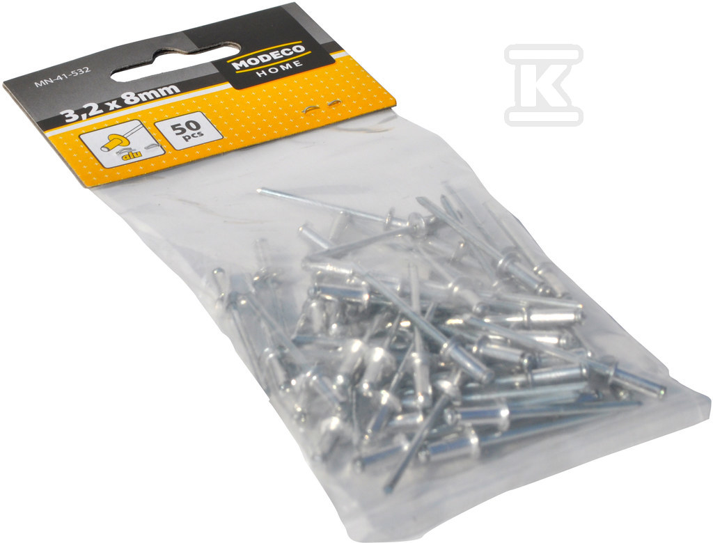 3.2x8 mm rivets 50 pcs. - MN-41-532