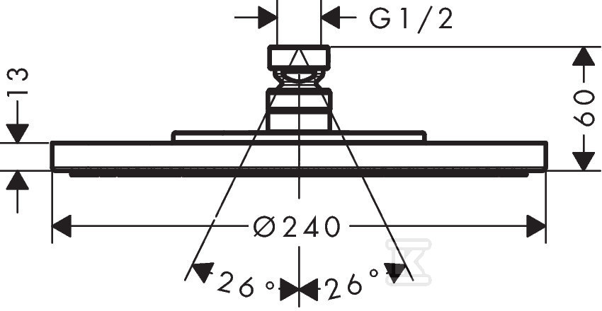 Głowica talerzowa Hansgrohe Axor Starck - 28494000