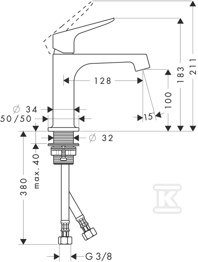 Bateria umywalkowa Hansgrohe Axor - 34017000