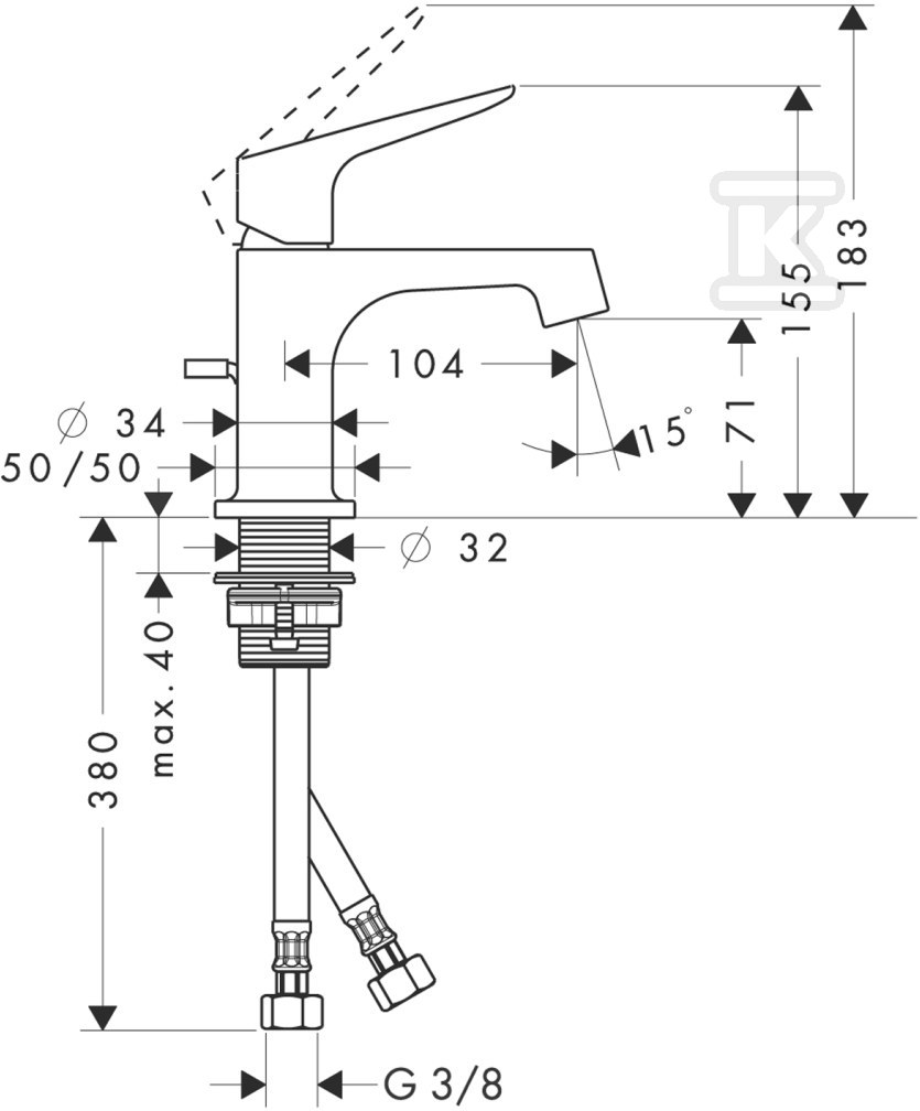 Bateria umywalkowa Hansgrohe Axor - 34016000