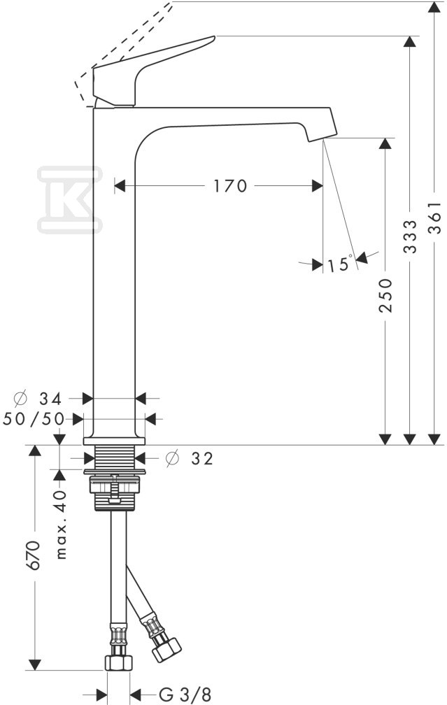 Bateria umywalkowa Hansgrohe Axor - 34127000