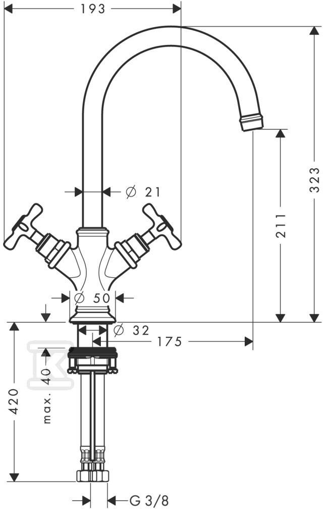 Bateria umywalkowa Hansgrohe Axor - 16502000