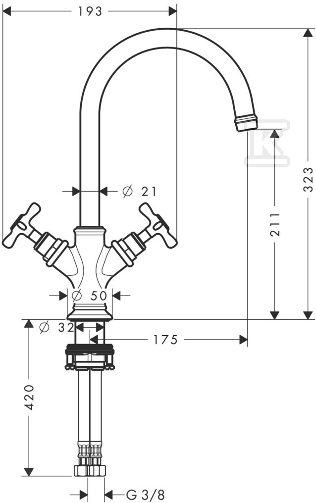 Bateria umywalkowa Hansgrohe Axor - 16506000