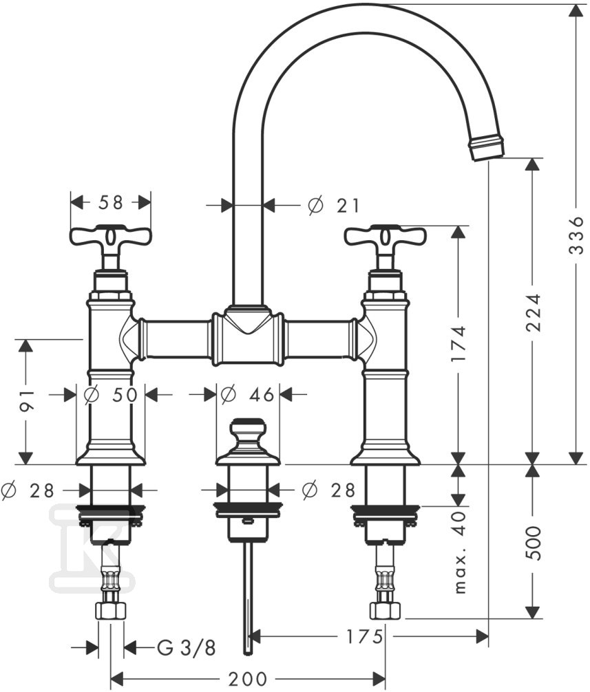 Bateria umywalkowa Hansgrohe Axor - 16510000