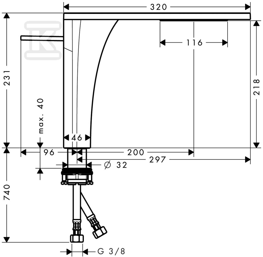 Bateria umywalkowa Hansgrohe Axor - 18020000