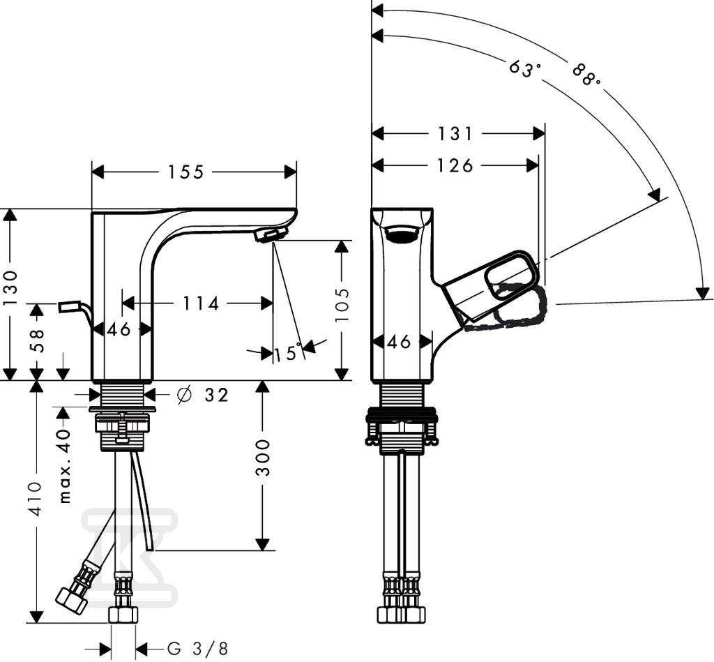 Hansgrohe AXOR Urquiola single lever - 11025000