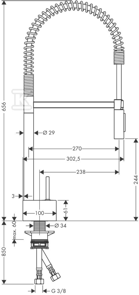 Bateria zlewozmywakowa Hansgrohe Axor - 10820000