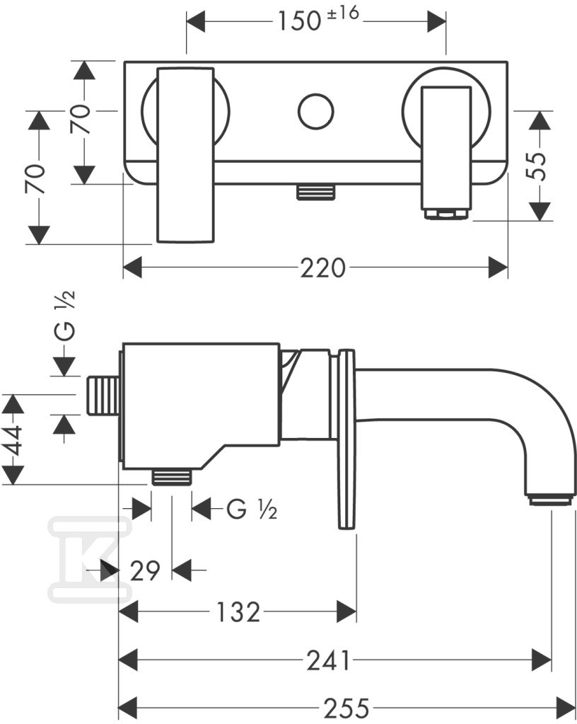 Bateria wannowa Hansgrohe Axor Citterio - 39400000