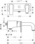 Bateria wannowa Hansgrohe Axor Citterio jednouchwytowa DN15, montaż natynkowy chrom 39400000