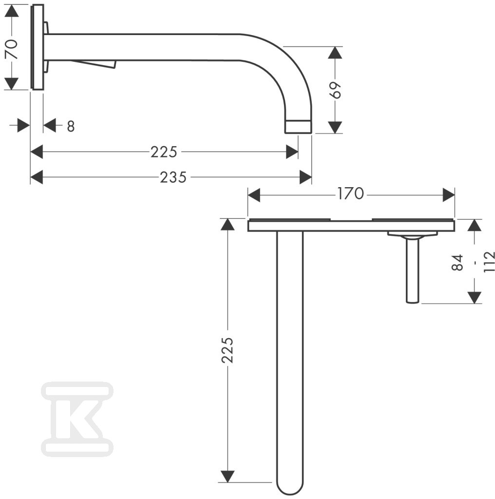 Bateria umywalkowa Hansgrohe Axor Uno 2 - 38115000