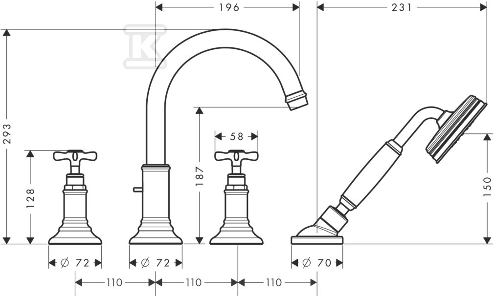 Element zewnętrzny Hansgrohe Axor - 16546000