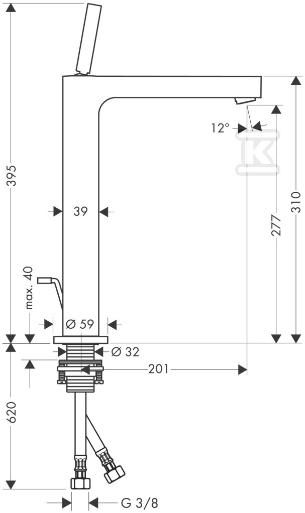 Bateria umywalkowa Hansgrohe Axor - 39020000