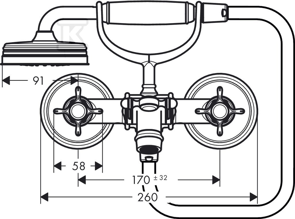 Bateria wannowa Hansgrohe Axor Montreux - 16540820