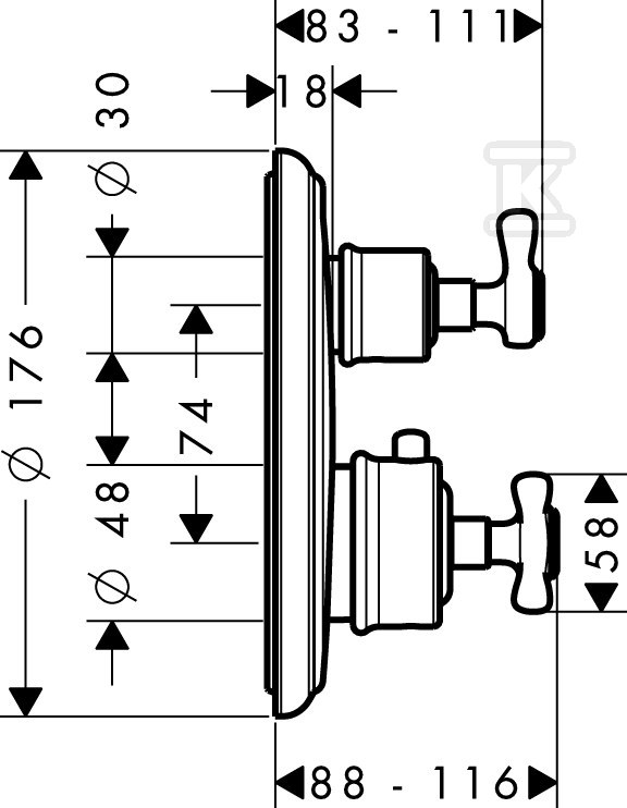 Bateria termostatowa Hansgrohe Axor - 16800820