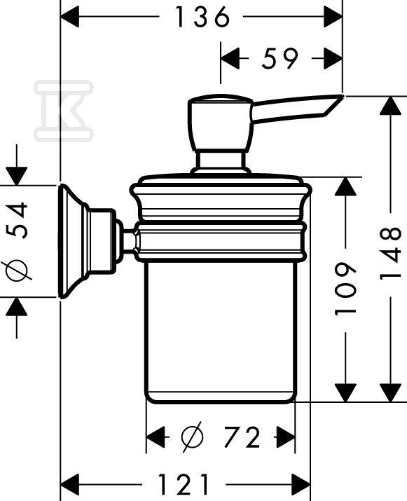 Dozownik mydła Hansgrohe Axor Montreux - 42019000