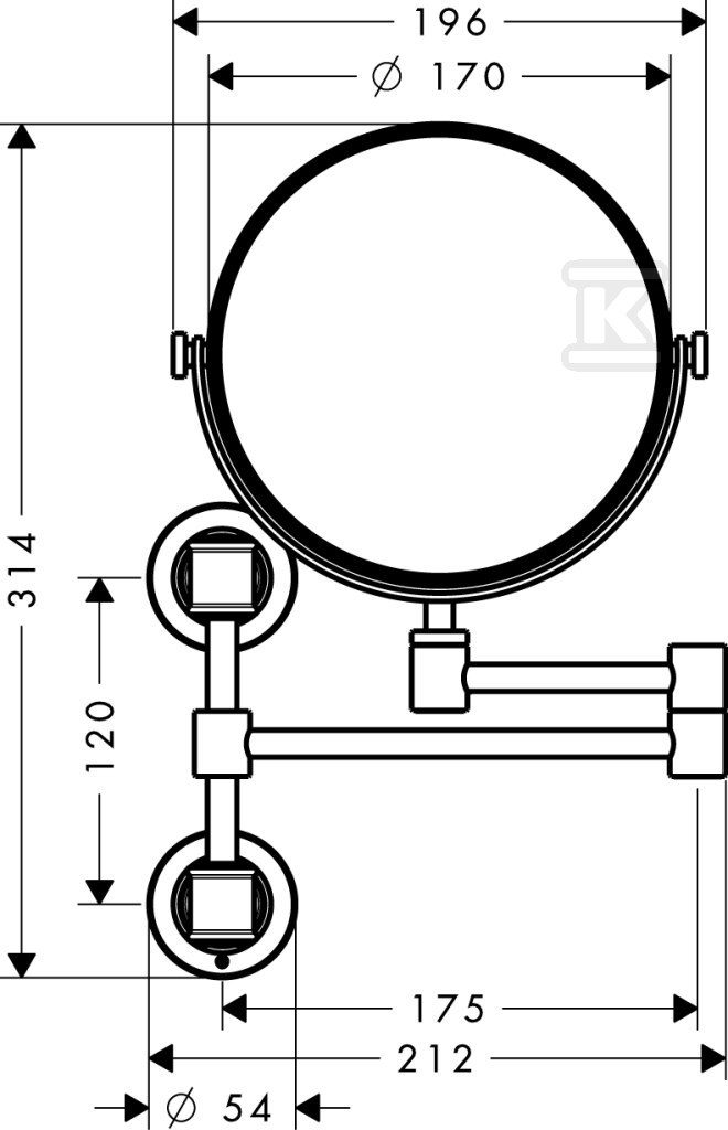 Lustro kosmetyczne Hansgrohe Axor - 42090820