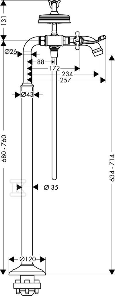 Bateria wannowa Hansgrohe Axor Montreux - 16547820