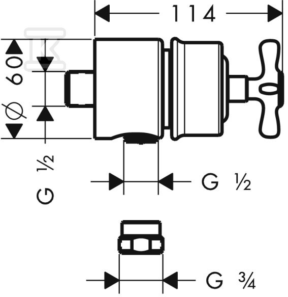 Zawór odcinający Hansgrohe Axor - 16882000