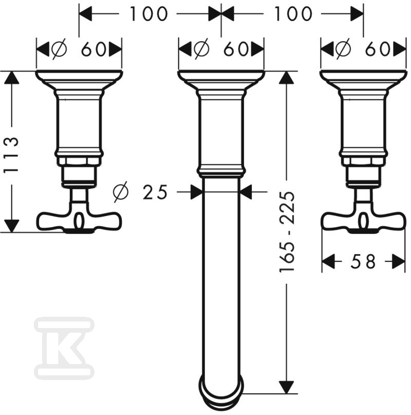 Bateria umywalkowa ścienna Hansgrohe - 16532820