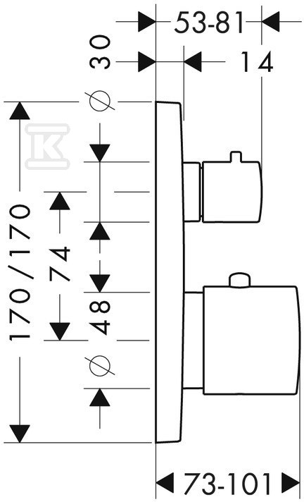 Bateria termostatowa Hansgrohe Axor - 34705000