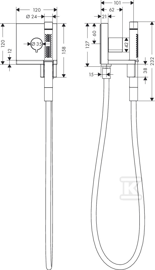 Hansgrohe AXOR Starck Модуль з ручним - 10651000