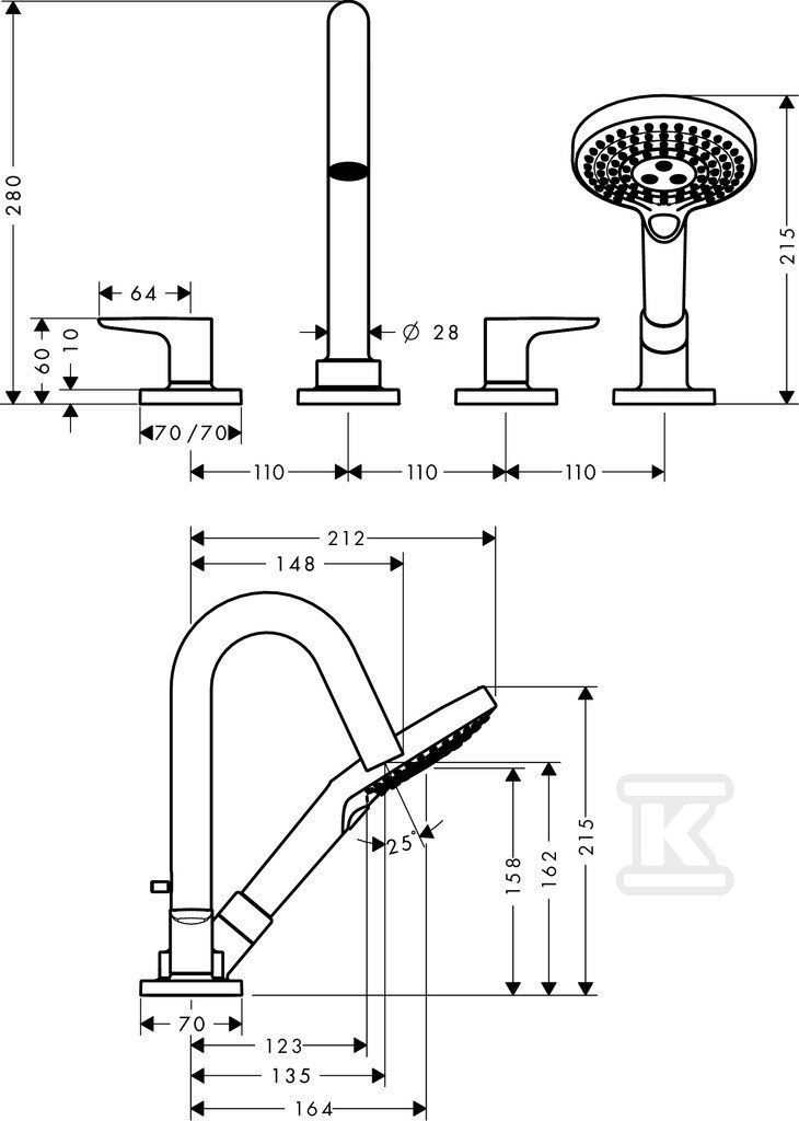 Element zewnętrzny Hansgrohe Axor - 34444000