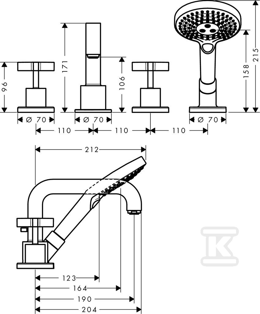 Element zewnętrzny Hansgrohe Axor - 39445000