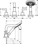 Element zewnętrzny Hansgrohe Axor Citterio do baterii 4-otworowej do montażu na cokole z płytek, uchwyty jednoramienne z rozetami chrom 39454000