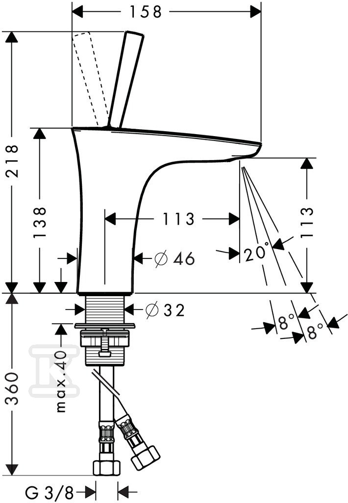 Hansgrohe PuraVida single lever basin - 15070000