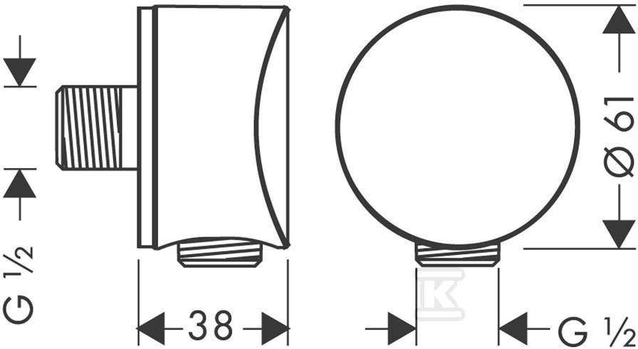 Штуцер Hansgrohe Fixfit S DN15 зі - 27456000