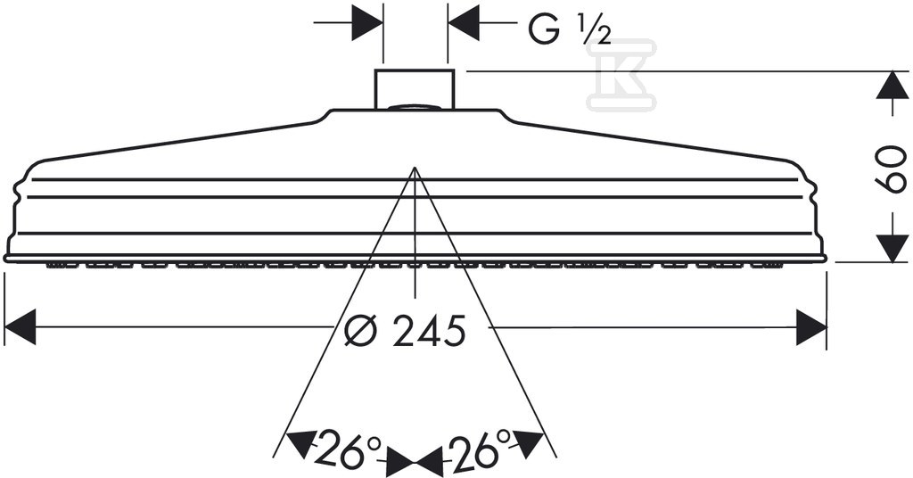 Głowica talerzowa Hansgrohe Axor O 240 - 28474000