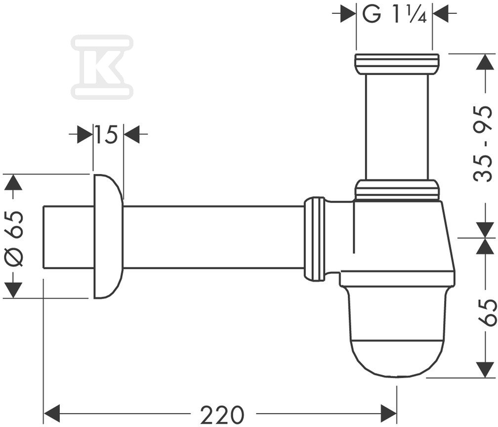 Сифон Hansgrohe G 1 пляшка 1/4 - хром - 55213000
