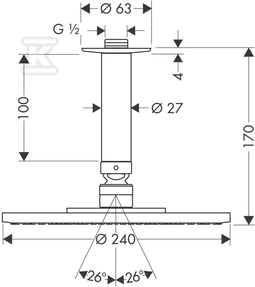 Верхній душ Hansgrohe Raindance Air fi - 27477000