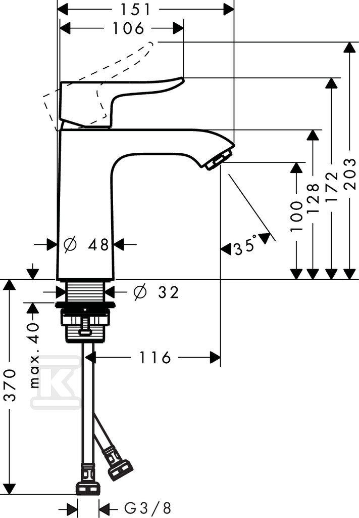 Bateria umywalkowa Hansgrohe Metris E2 - 31084000