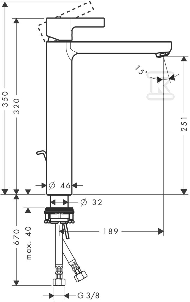 Bateria umywalkowa Hansgrohe Metris S - 31022000