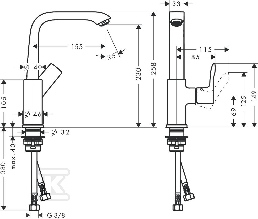 Bateria umywalkowa Hansgrohe 230 - 31187000