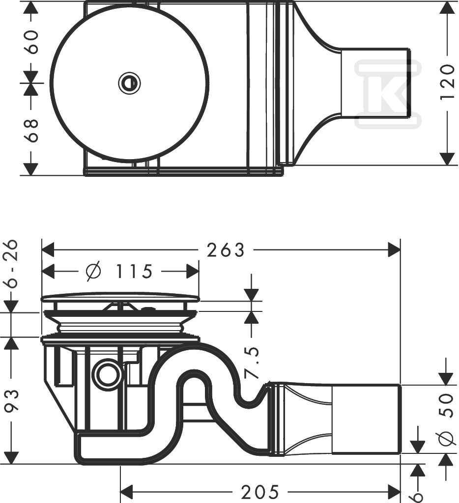 Hansgrohe Зливна арматура Raindrain'90 - 60067000